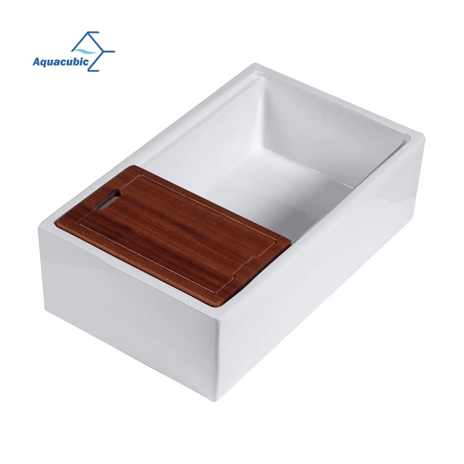 30 Inch Farm Kitchen Sink Ledge Workstation White Fireclay Ceramic Porcelain Apron Front Farm Sinks Basin with Cutting Board