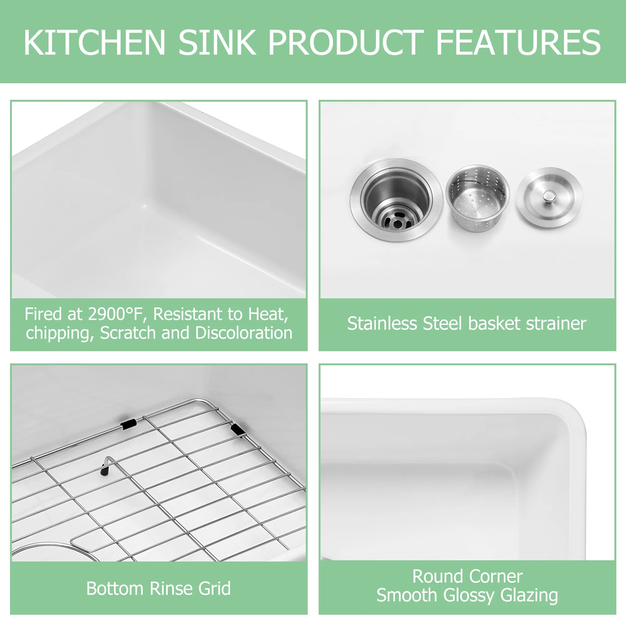 Fireclay Apron Front Farmhouse Kitchen Sinks Apron Front Single Bowl Farm Kitchen Sinks 33 Inch White Polished