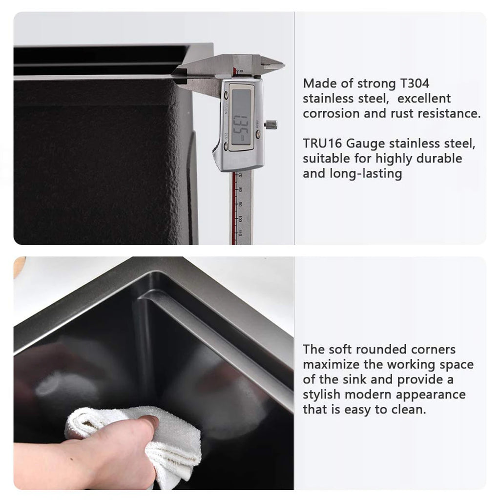 FREE Shipping SS 304 Kitchen Utility Sinks Workstation Undermount Kitchen Sinks With Integrated Ledge and Accessories