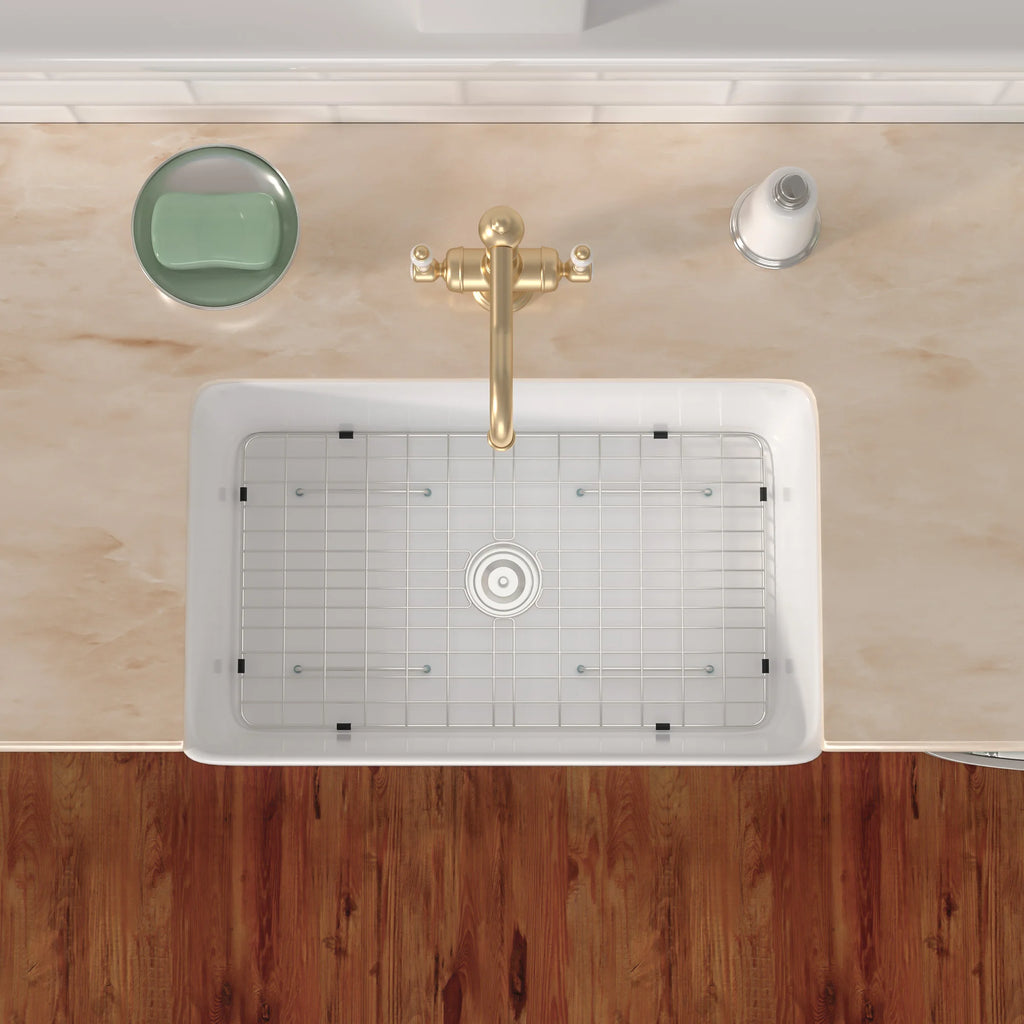 Fireclay Apron Front Farmhouse Kitchen Sinks Apron Front Single Bowl Farm Kitchen Sinks 33 Inch White Polished