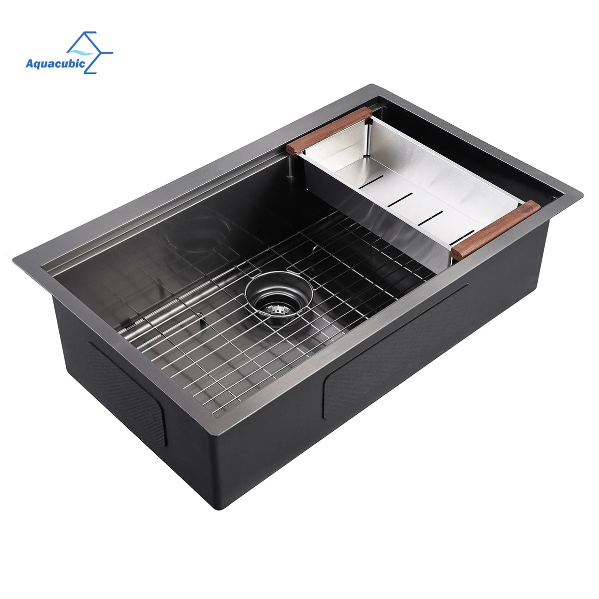 FREE Shipping SS 304 Kitchen Utility Sinks Workstation Undermount Kitchen Sinks With Integrated Ledge and Accessories
