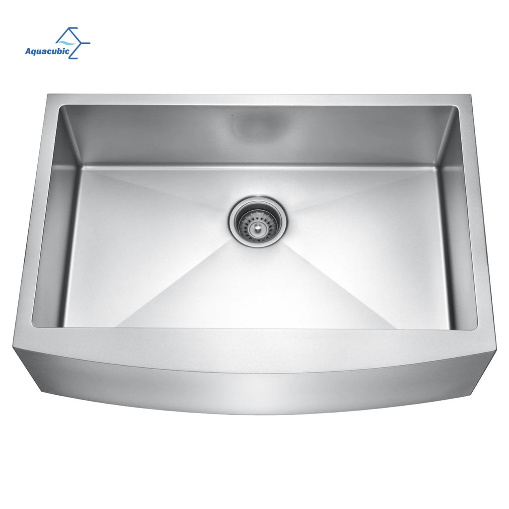 33 Inch Farmhouse / Farm Style / Country Style Single Bowl Stainless Steel Kitchen Front Apron Sink