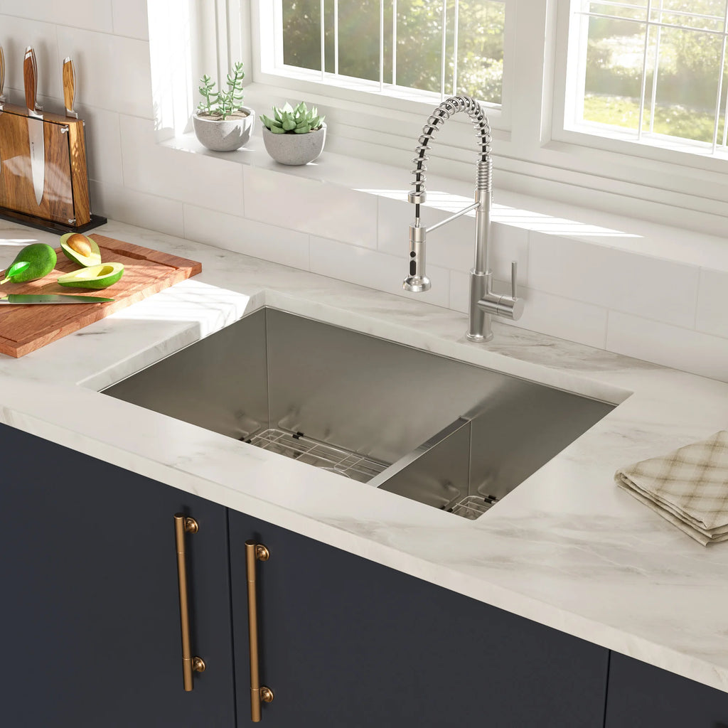 28-inch 60/40 Double Bowl 16 Gauge Stainless Steel 28*19*10 Inch Undermount Low-Divide Kitchen Sink