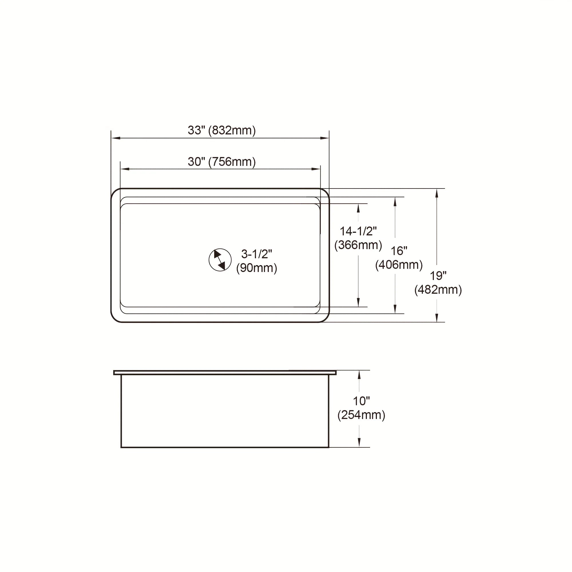 33 Inch Undermount Workstation Kitchen Sink, Drop In Farmhouse Sink With Sliding Accessories, Deep Single Bowl Dual Mount