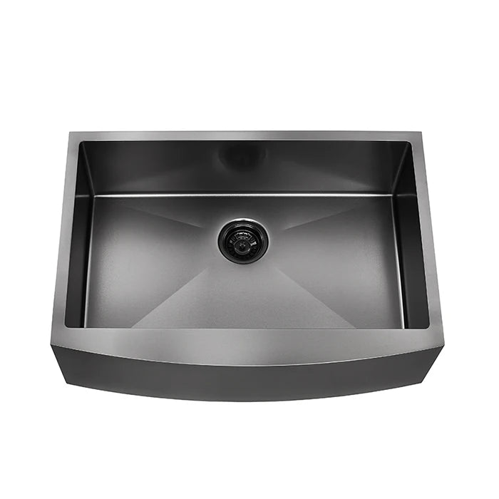 33 Inch Gunmetal Black Apron Front Nano PVD Sinks Handmade Stainless Steel Kitchen Sink